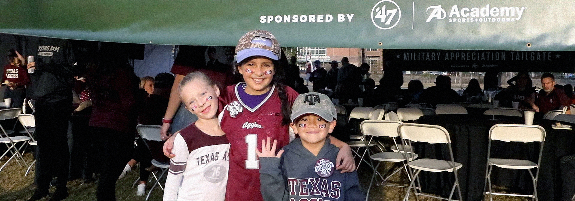 Kids at military appreciation tailgate