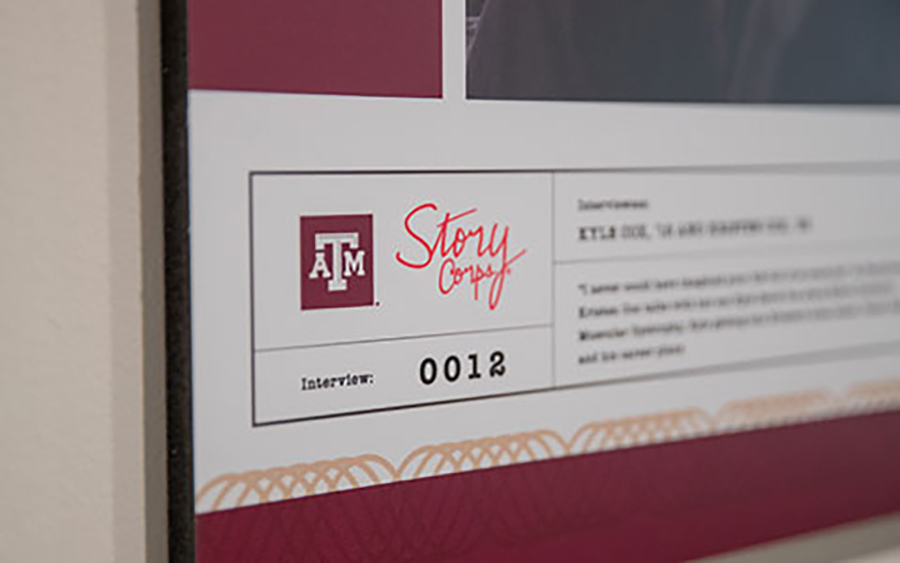 story corps installation at Texas A&M