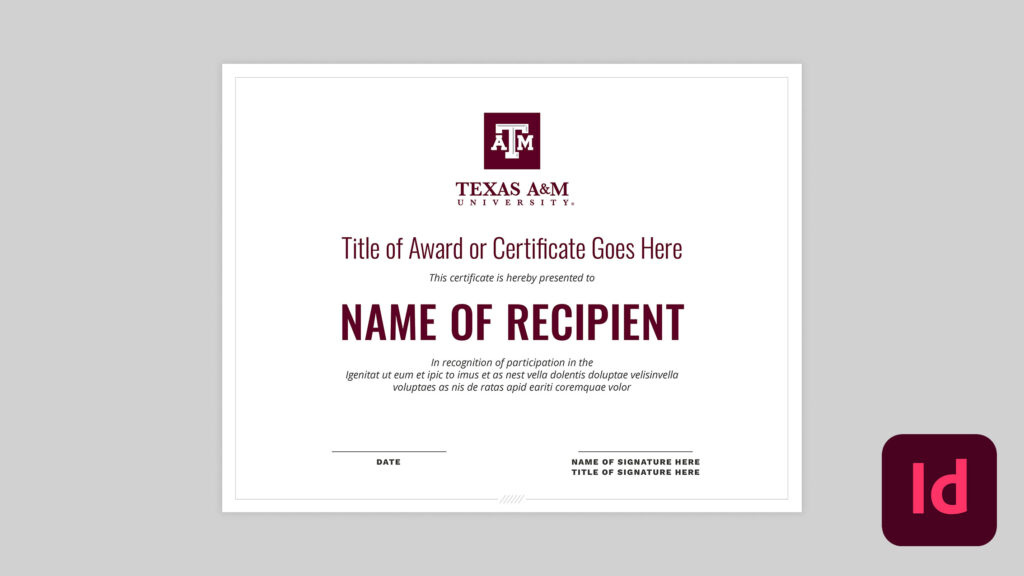 Certificates – Marketing & Communications | Texas A&M University