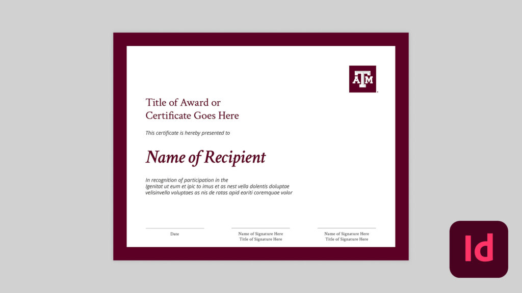 Certificates – 3 – Marketing & Communications | Texas A&M University