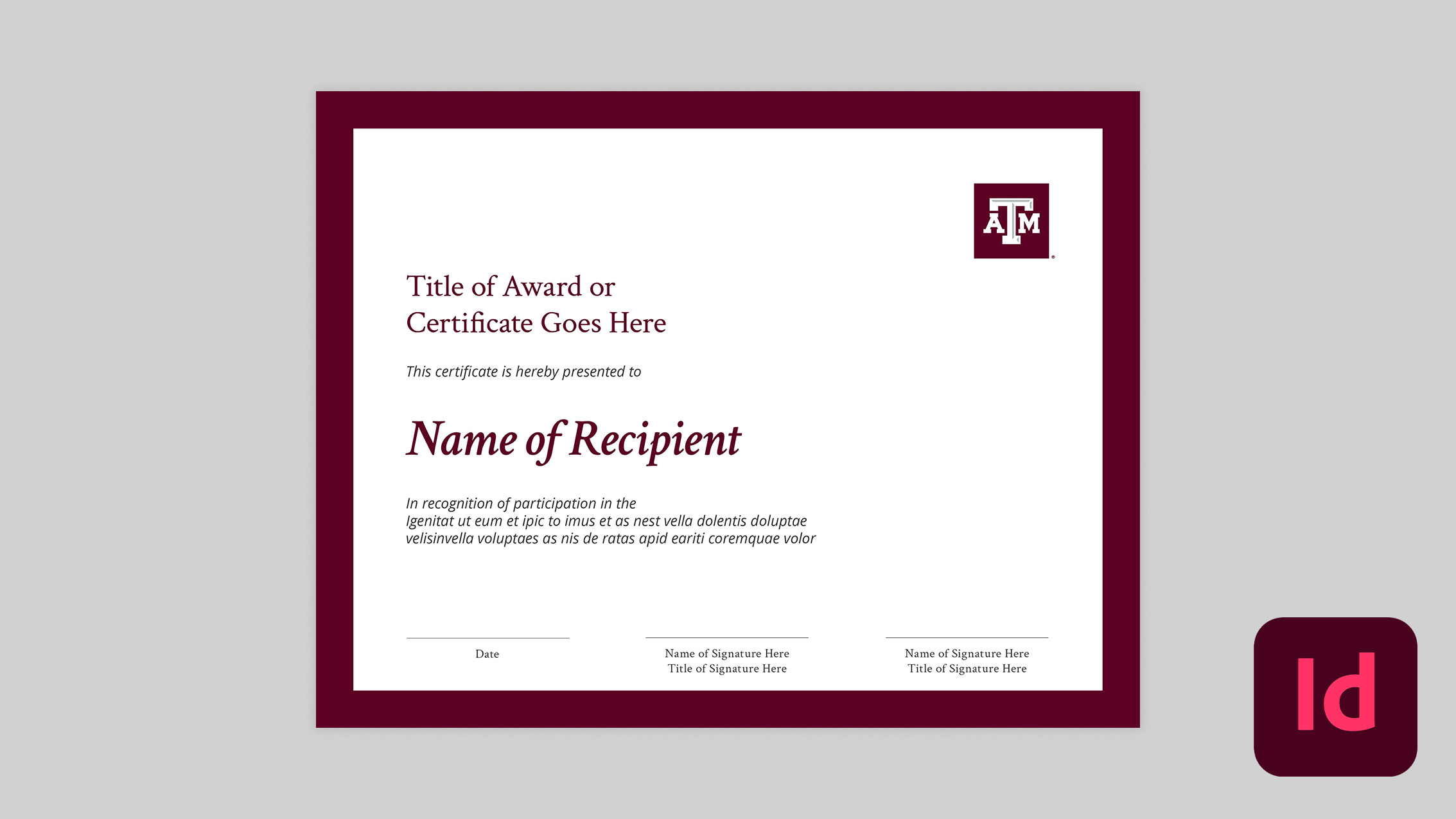 Certificate 3 – InDesign – Marketing & Communications | Texas A&M ...