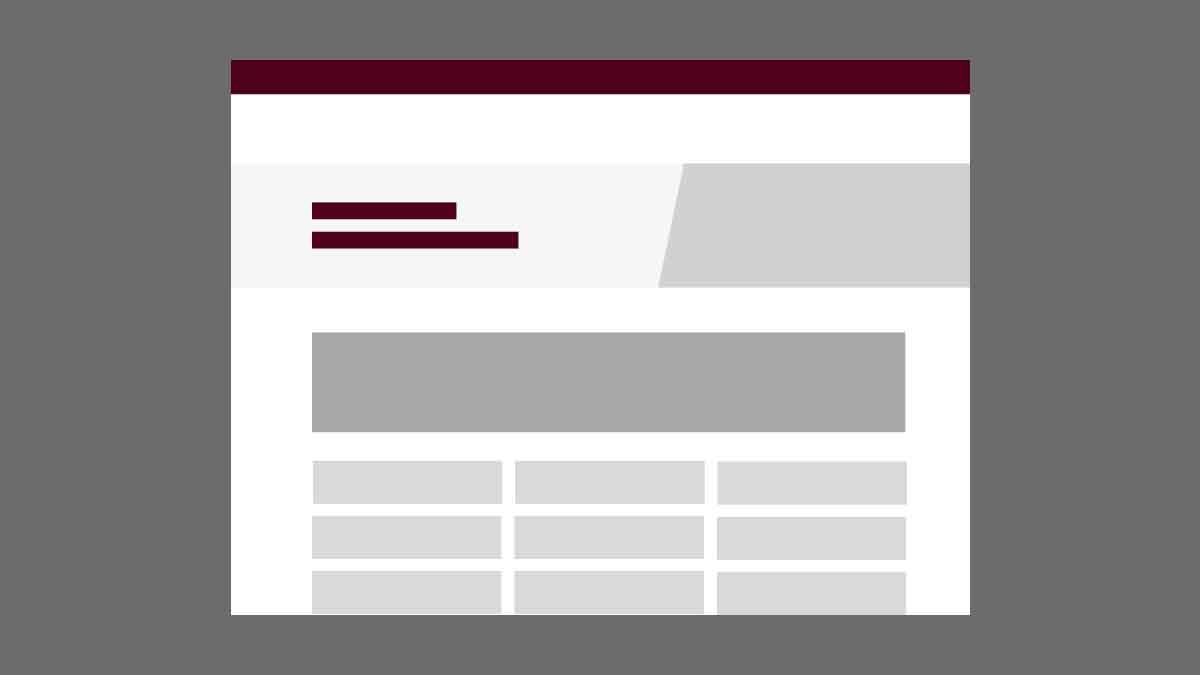 A blank Aggie UX mockup of a directory page