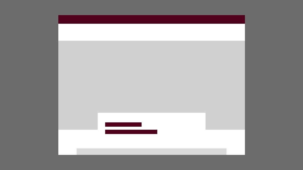 A blank Aggie UX mockup of a home page