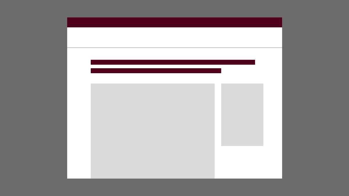 A blank Aggie UX mockup of a news story page