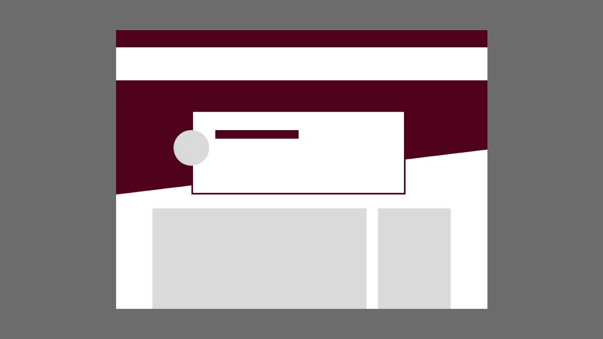 A blank Aggie UX mockup of a profile page