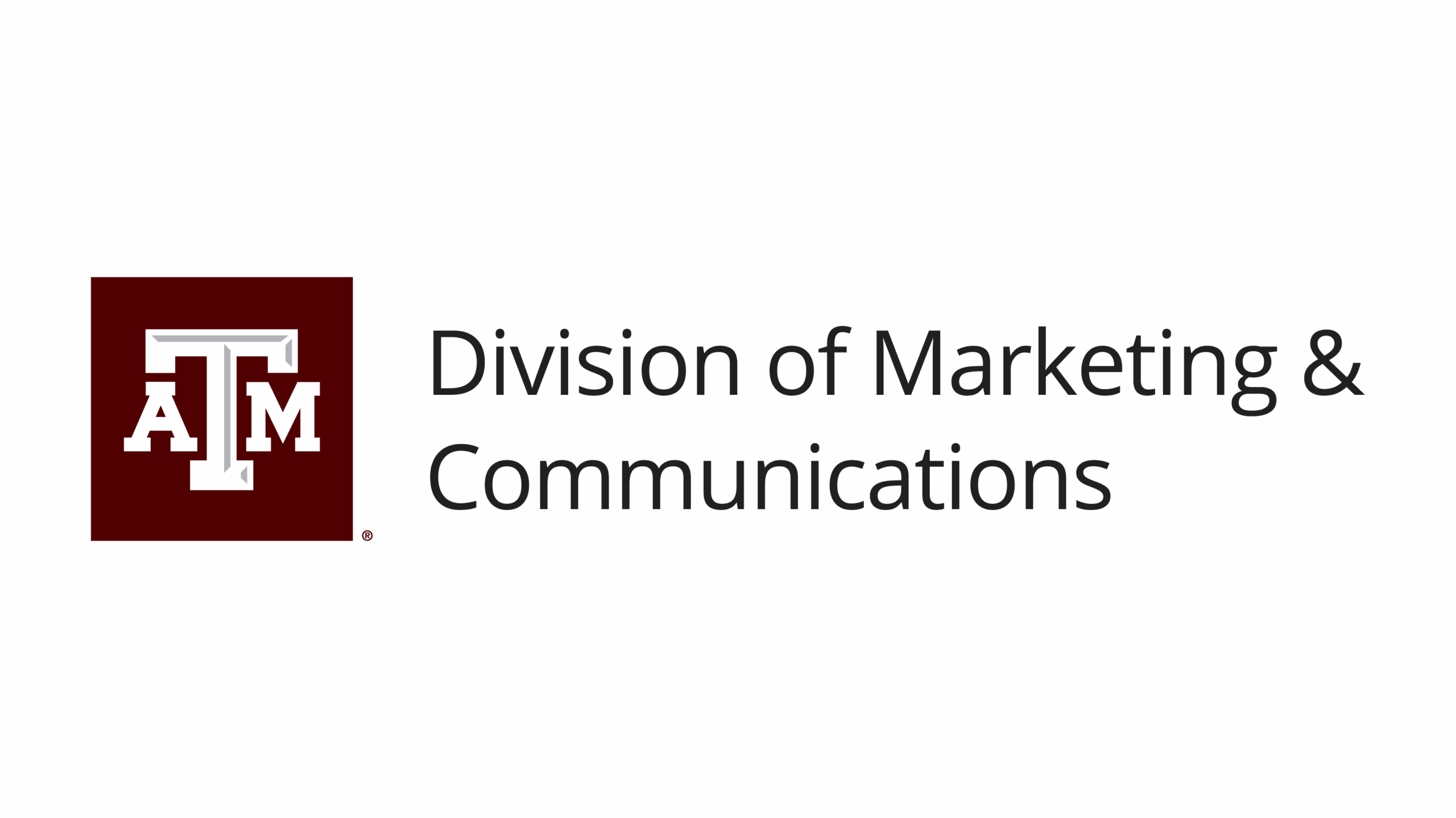 Division of Marketing & Communications  horizontal logo on a light background